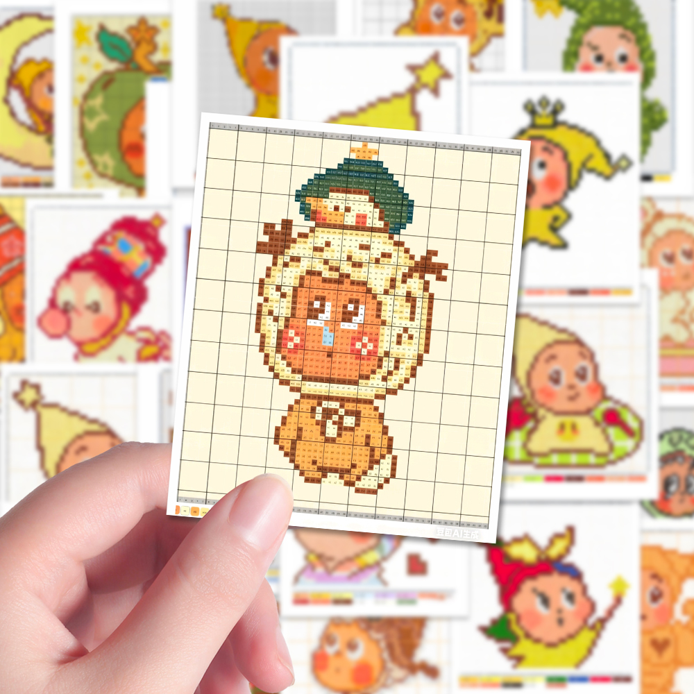 72张星星人拼豆贴纸可爱twinkle twinkle像素风创意装饰手机贴纸