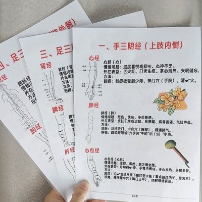 学习人体十二经络大全基础知识通经络调气血中医知识卡片A4认知卡