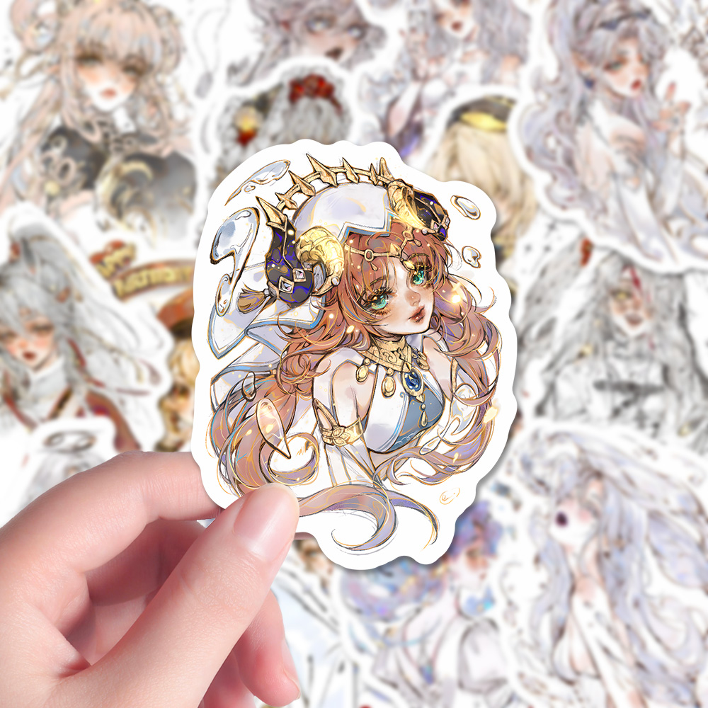 110张二次元少女贴纸卡通动画高颜值少女心装饰手机手账diy笔记本