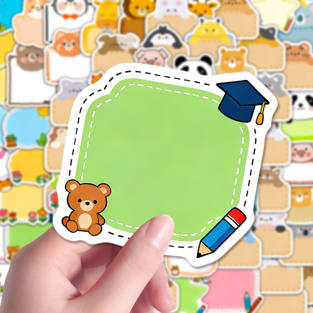 96张幼儿环创素材姓名贴贴纸ins创意可爱幼师必备手账笔记本贴画