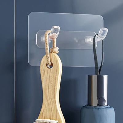 强力无痕贴粘钩免打孔透明水晶钩