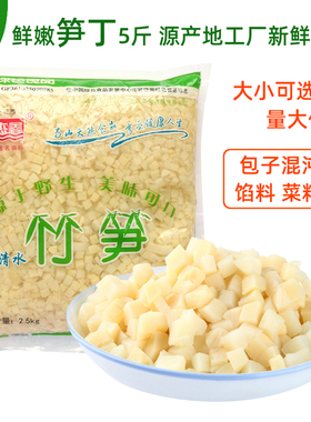 爱杰鑫新鲜笋丁包子饺子馅料5斤 商用大袋装笋粒野生竹笋米冬笋丁