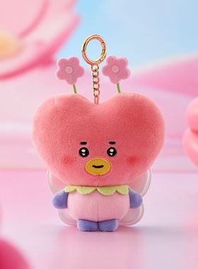 BT21防弹少年团SPRING FAIRY BABY毛绒钥匙扣包包挂件钥匙链情侣