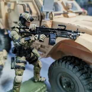 适配暗源 酸雨 特种GIJOE1:18伞兵型机枪 3.75寸兵人DIY武器配件