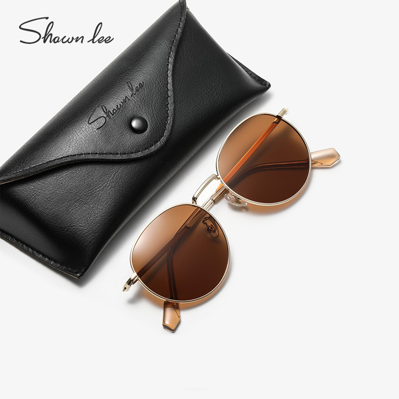 shawnlee复古圆形墨镜偏光男