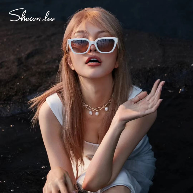 Shawnlee周扬青同款白色白框时尚墨镜女高级感眼镜近视太