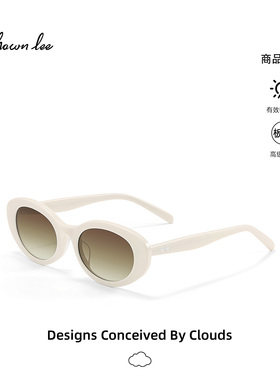 Shawnlee复古猫眼墨镜女白色海边遮阳镜防晒太阳镜高级感辣妹眼镜