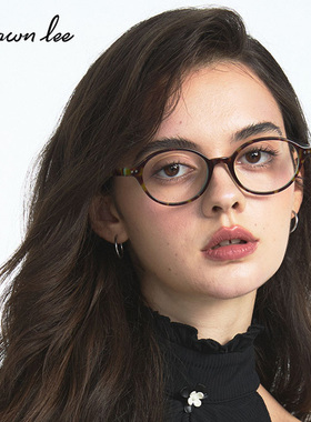 Shawnlee防蓝光眼镜女款近视可配度数椭圆书呆子复古玳瑁绿色镜框