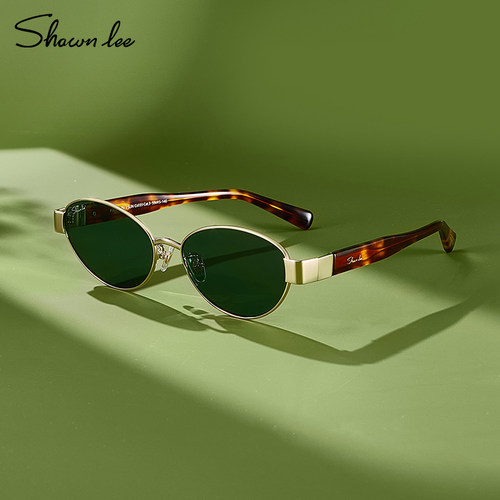 Shawnlee松弛感老钱风椭圆墨镜