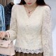 爆款 新款 显瘦衬衣减龄洋气上衣 女2026春季 小个子蕾丝花边V领衬衫