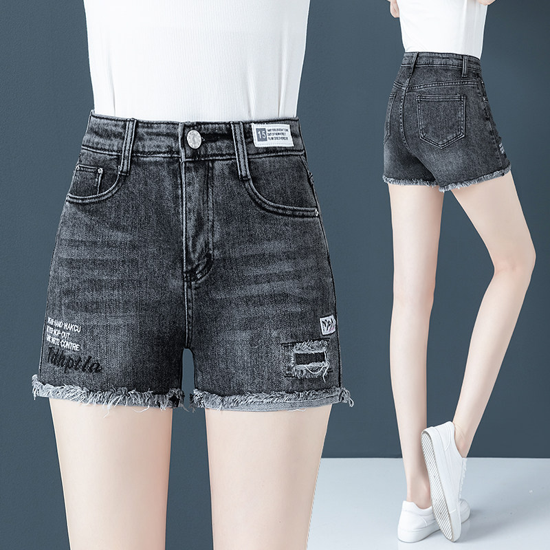 破洞牛仔短裤女2026新款夏季爆款薄款毛边小个子高腰显瘦四五分裤