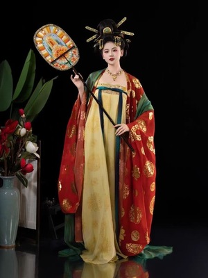 山迟【花容】汉服复原唐制风显瘦齐胸襦裙大袖衫少女春夏套披帛