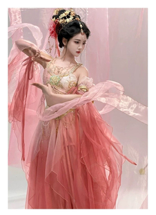 暮云清裳桃夭灼灼原创异域风西域敦煌飞天少女国风非汉元素汉服