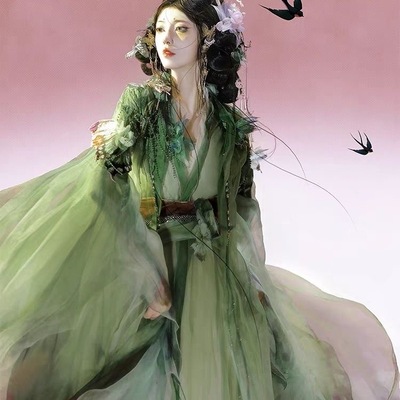 涂七七【蝶影】2025原创设计神话系列大袖衫交领直裾汉服女秋季