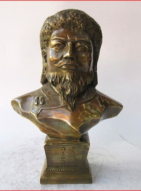 纯铜成吉思汗供奉半身像