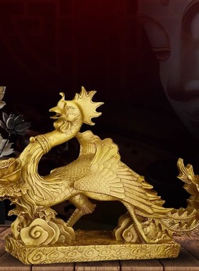 龙凤呈祥客厅凤凰纯铜祝福新中式