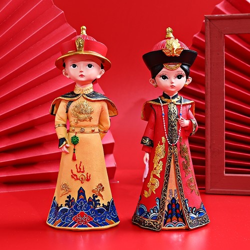 宫廷风皇上皇后家居装饰摆件
