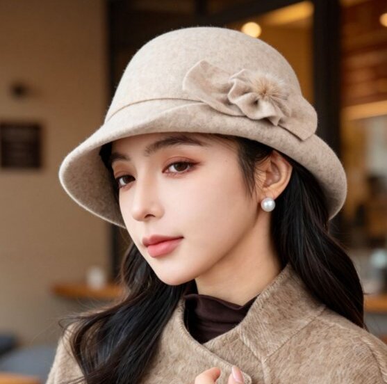 帽子女秋冬新款洋气渔夫帽妈妈毛帽子