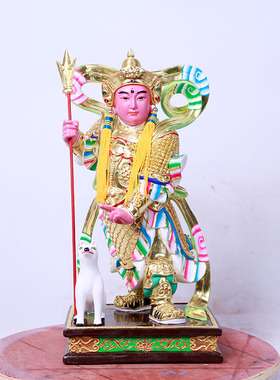 二郎真君哮天犬杨戬寺庙木雕新品