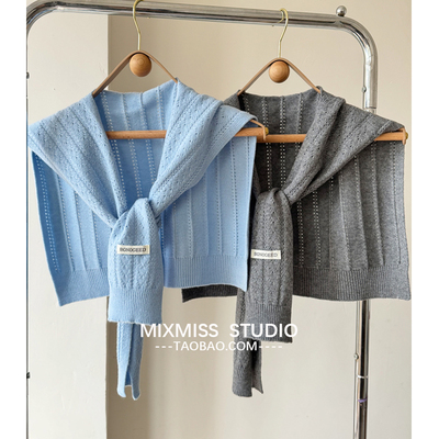 外搭披肩高智风镂空针织衬衫披肩