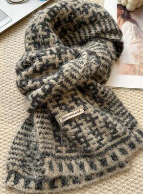 MIXMISS【韩里韩气】淡系雅灰针织毛线围巾买手款冬季毛茸茸围脖
