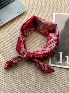 好看的红方巾~韩版棉小方巾领巾68cm中型方巾百搭头巾系腰带潮搭