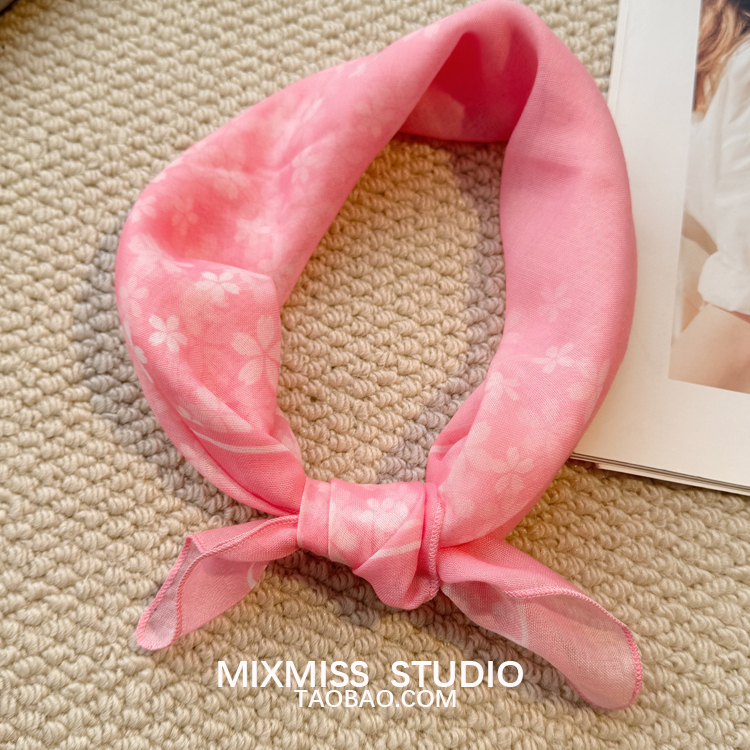 少女感通勤领巾方巾ins森系头巾