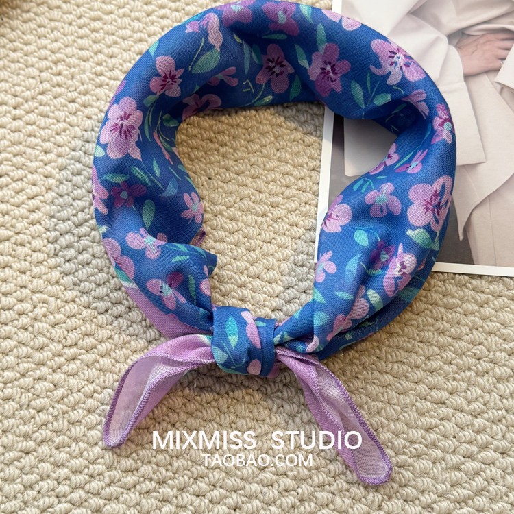 MIXMISS【丹麦风铃】那些花儿薄棉日系叠穿小方巾韩版ins头巾领巾