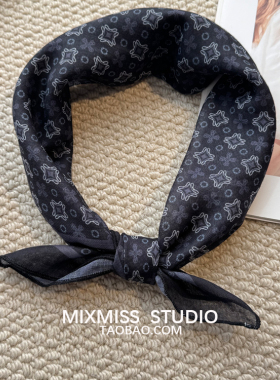 MIXMISS【日系文艺】小众日杂风ootd通勤叠穿小方巾薄款领巾男女