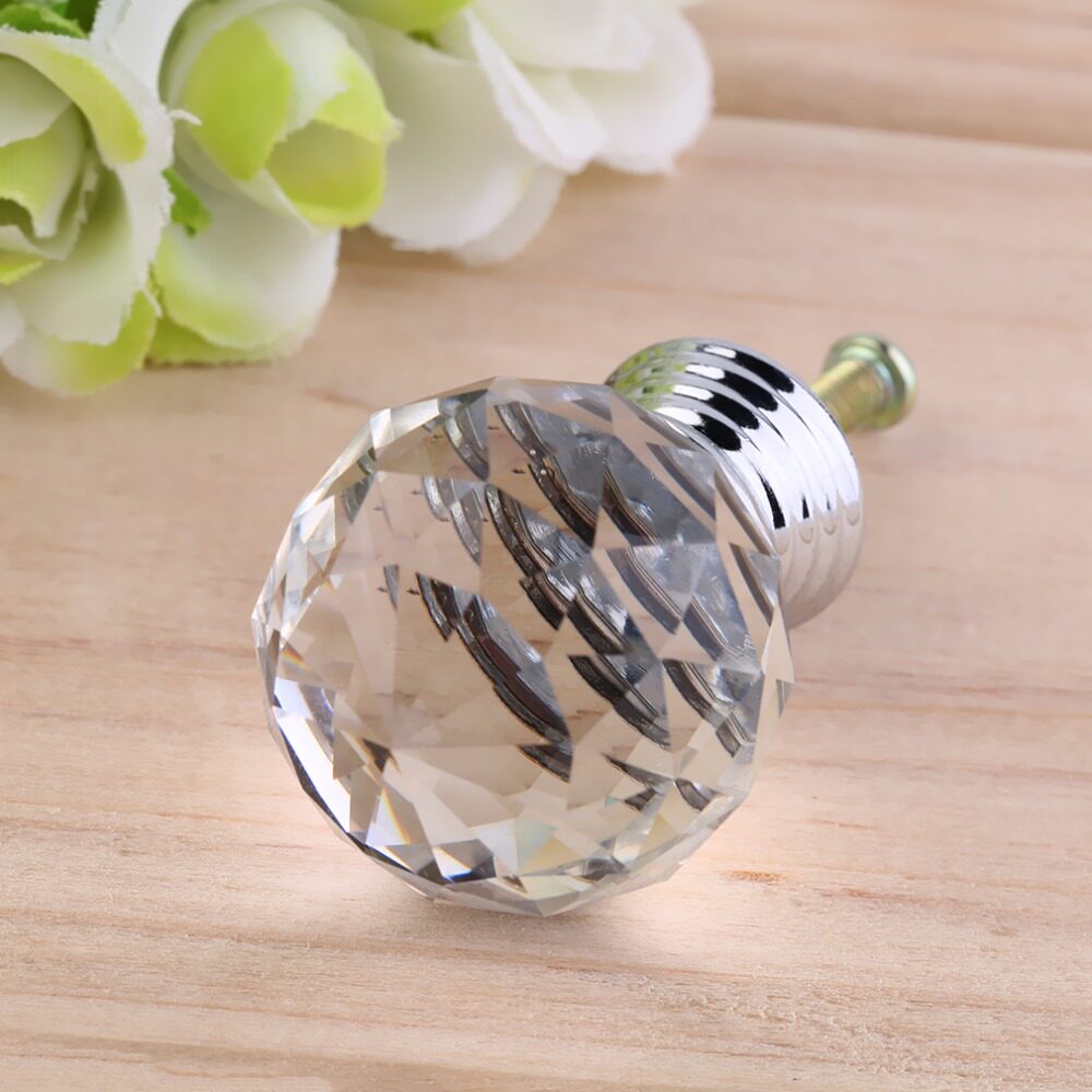 design 30mm round ball crystal glass knob handle pull drawer