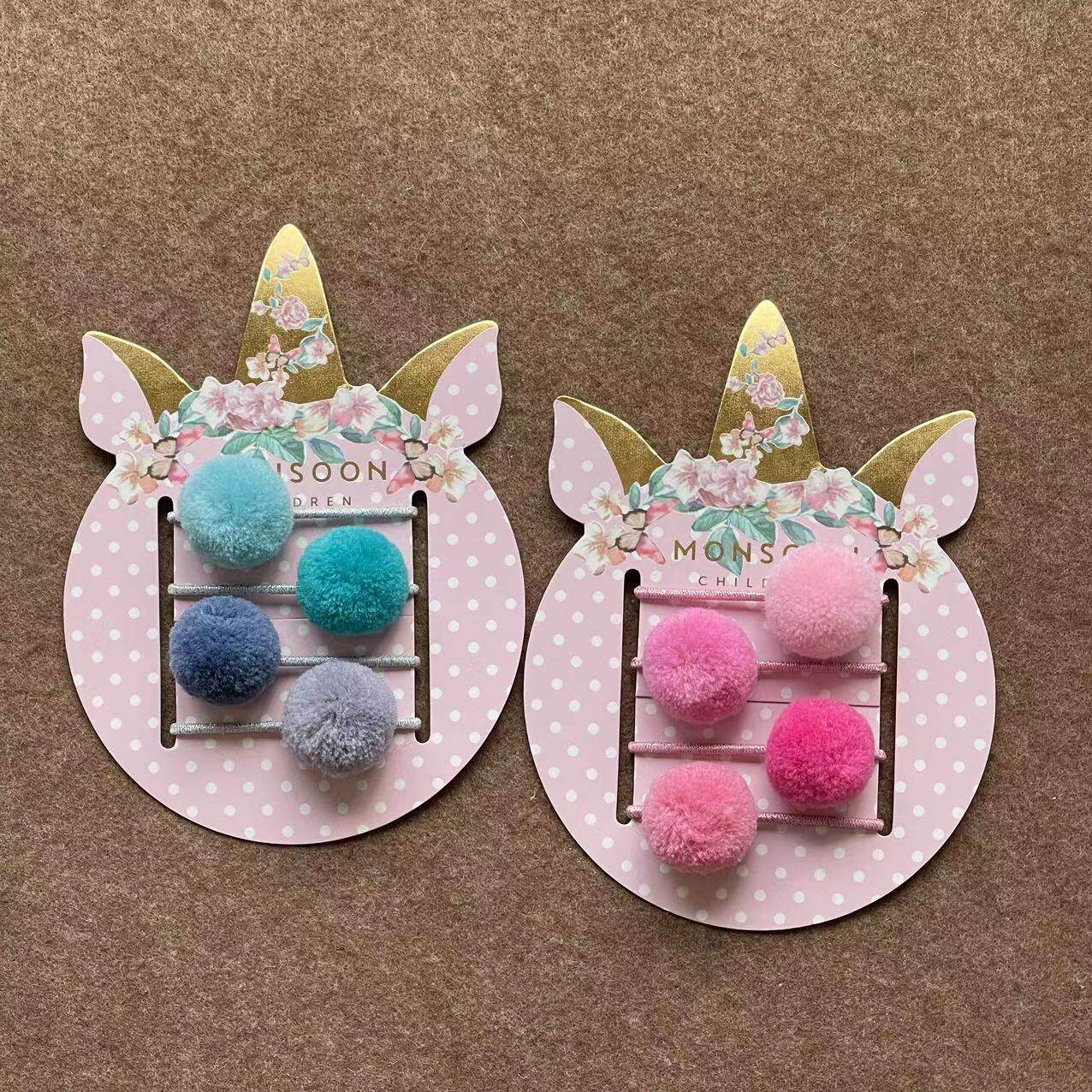 Monsoon Children英国原单粉色蓝色可爱毛球球儿童发圈皮筋发夹,童装/婴儿装/亲子装,发饰,淘宝优惠券,粉丝福利购,淘宝优惠卷