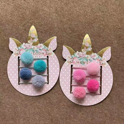 Monsoon Children英国原单粉色蓝色可爱毛球球儿童发圈皮筋发夹