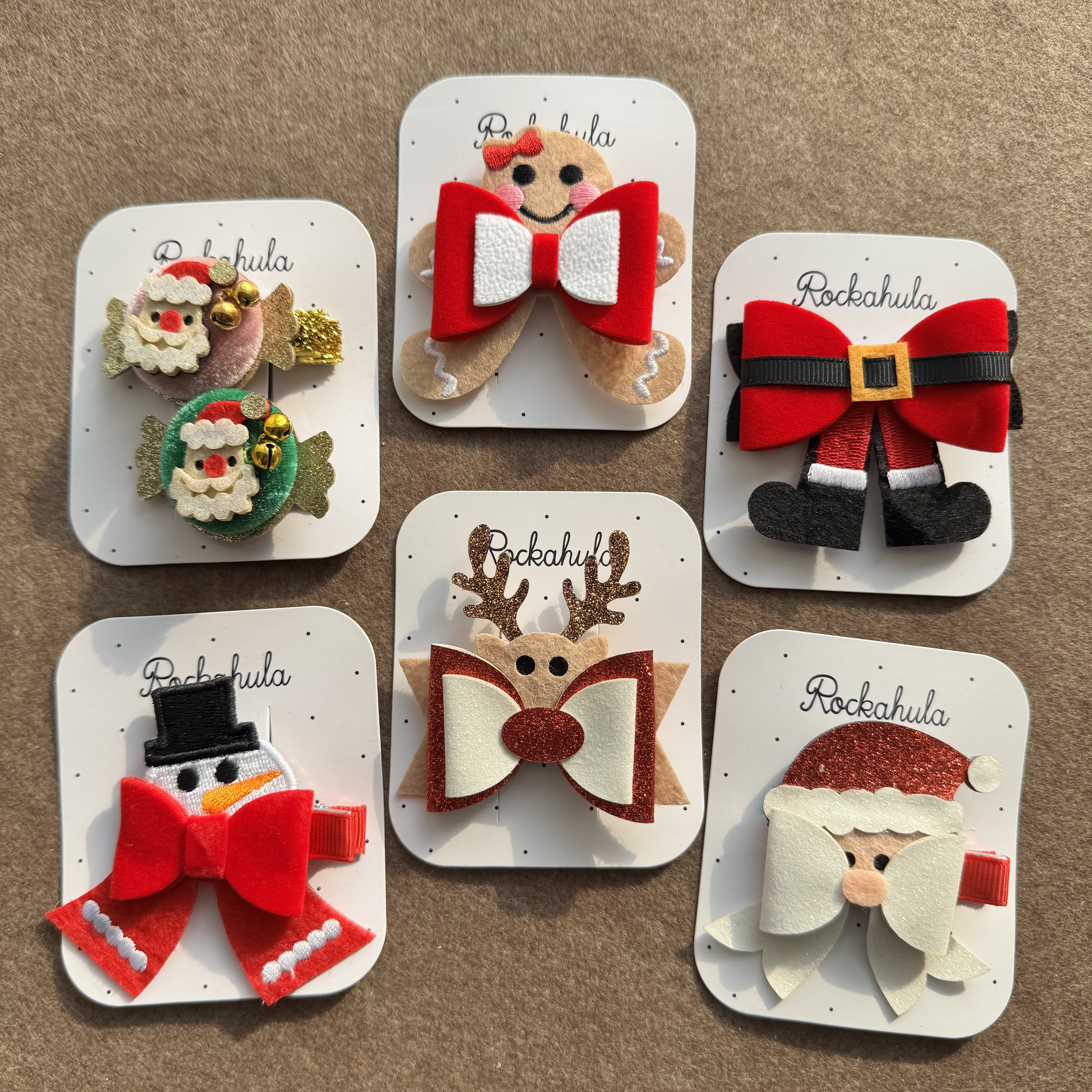 英国原单儿童圣诞发夹雪人糖果可爱儿童头饰侧边圣诞BB夹