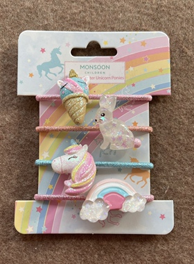 英国儿童皮筋Monsoon Children独角兽复活节小兔子彩虹迷你发圈