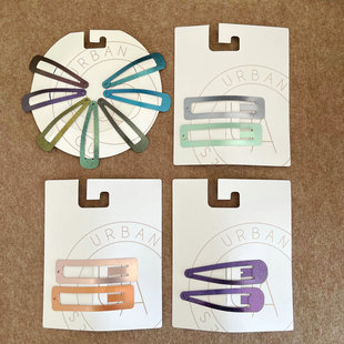 2026年春季发卡出口欧美金属拉丝磨砂哑光烤漆发夹长方形镂空边夹