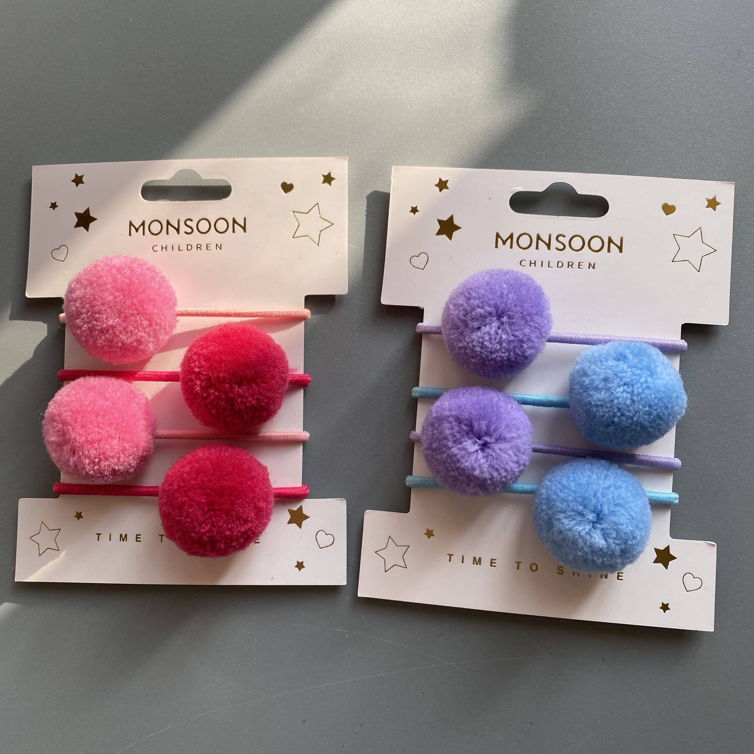 英国Monsoon Children儿童迷你皮筋粉色蓝色毛球球公主头绳发圈,童装/婴儿装/亲子装,发饰,淘宝优惠券,粉丝福利购,淘宝优惠卷
