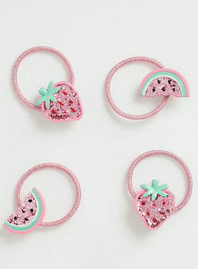 英国Monsoon Children可爱儿童皮筋粉色西瓜草莓宝宝发圈扎头绳