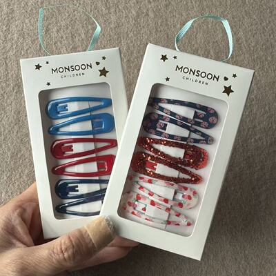 Monsoon Children儿童发卡简约基础BB夹彩色印花亮片刘海夹碎发夹