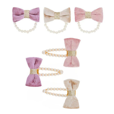 折扣英国贵牌儿童发饰Monsoon Children公主蝴蝶结珍珠发夹发绳