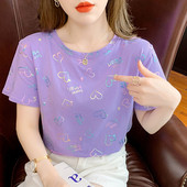 百搭青春修身 新款 潮ins短袖 2026夏季 T恤上衣女潮流印花泫雅风小衫