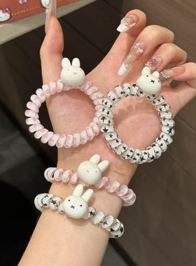 男朋友小皮筋可爱电话线发圈扎头发绳少女头绳情侣手链高弹力发饰