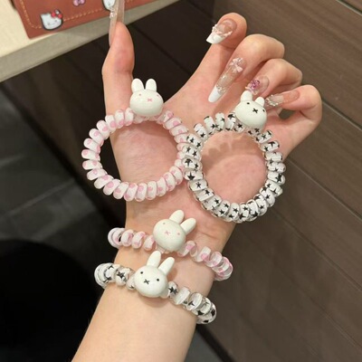 男朋友小皮筋可爱电话线发圈扎头发绳少女头绳情侣手链高弹力发饰