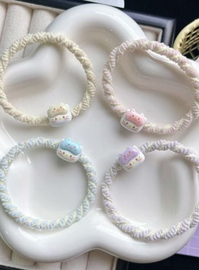 猫咪发绳情侣手链少女心发圈送男朋友小皮筋可爱发饰高弹力扎头绳