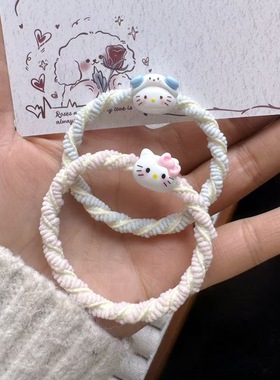 kt头绳ins风少女心情侣手链高弹力橡皮筋女扎头发绳百搭学生发饰