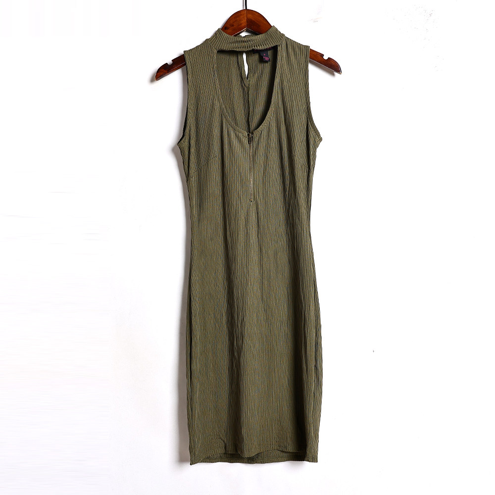 夏季新品女装韩版时尚性感紧身显瘦包臀中长款连衣裙简约纯色潮