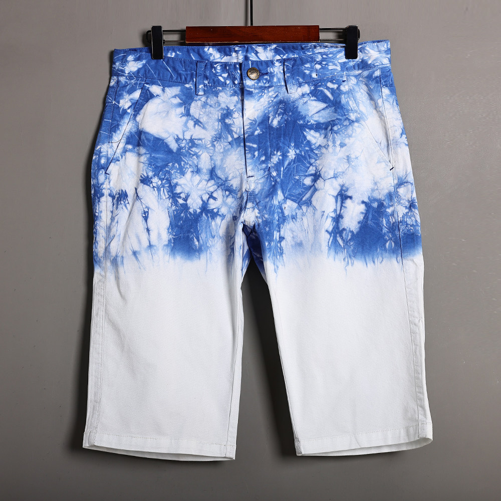 夏季时尚减龄洋气水墨印花渐变色男士休闲裤韩版洋气宽松显瘦中裤,男装,短裤,淘宝优惠券,粉丝福利购,淘宝优惠卷