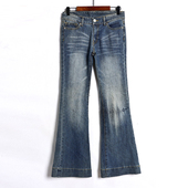 女装 新品 韩版 时尚 潮 牛仔裤 洋气微喇磨白设计休闲裤 女2026年春秋季