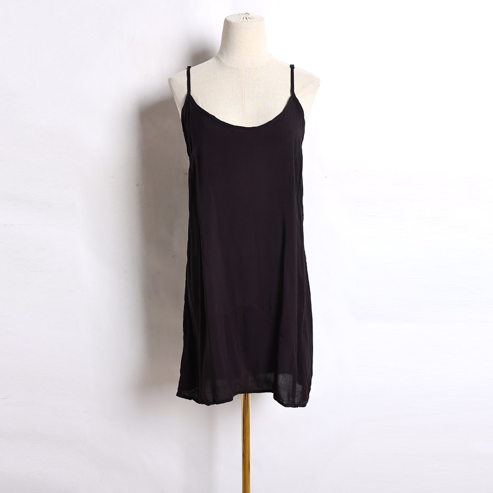 修身中长款吊带裙女夏季新品纯色连衣裙内搭背心休闲打底裙百搭裙