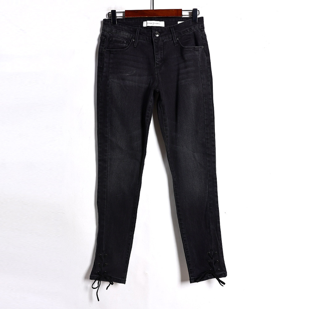 春秋季时尚紧身显瘦小脚裤韩版时尚裤脚抽绳设计休闲裤铅笔裤潮