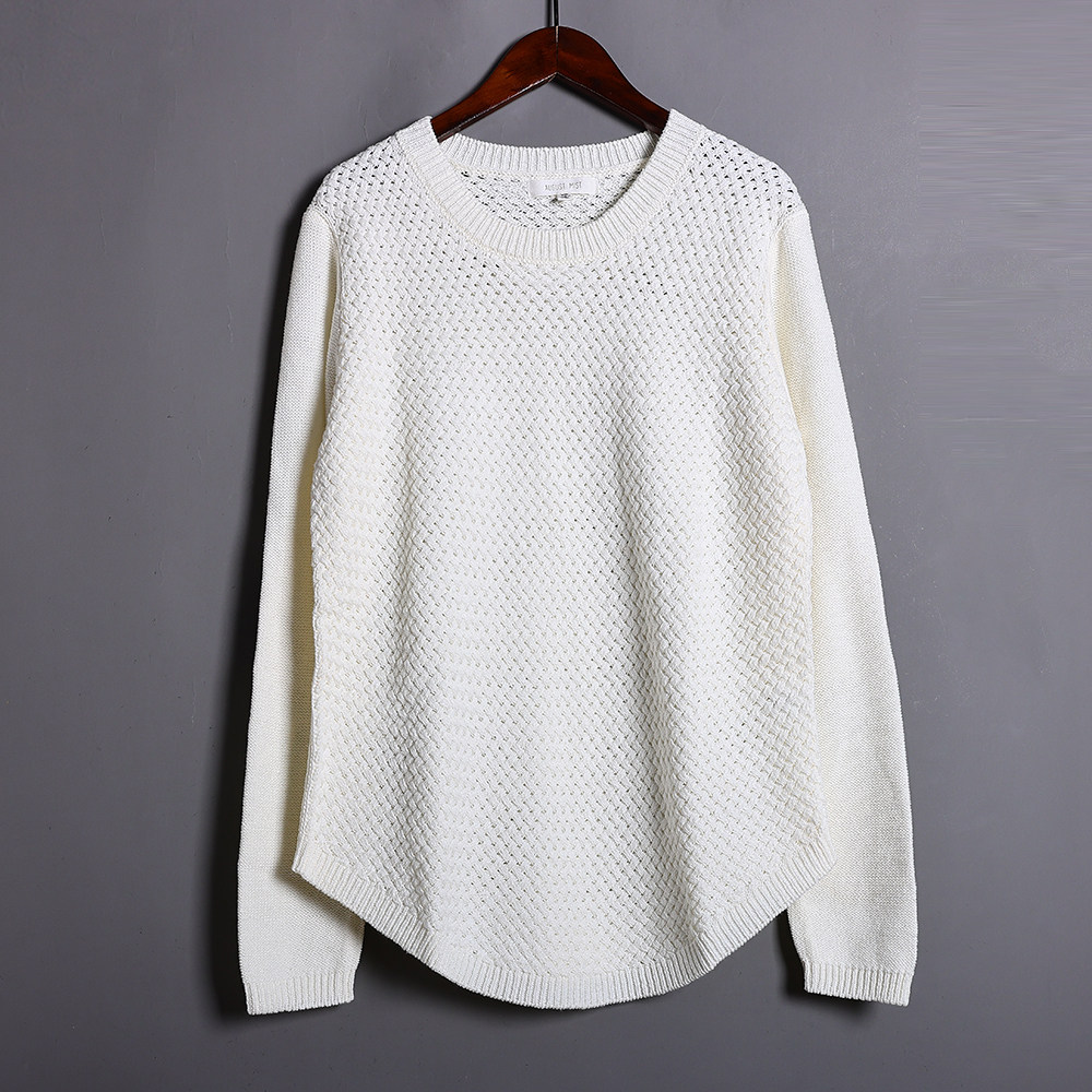 2026年春新品圆领女装打底衫纯色套头毛衣宽松显瘦弹力气质针织衫